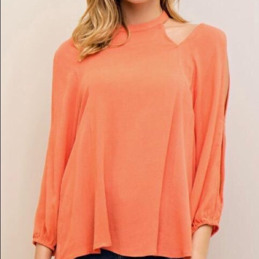 Cut out tie neck top